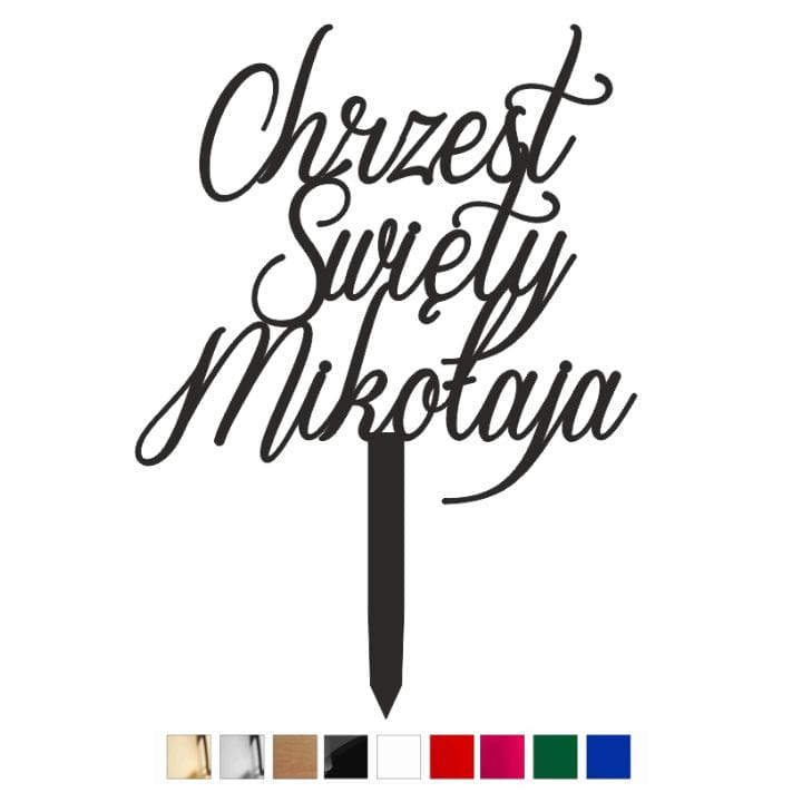 Topper na Chrzest Święty z imieniem - kolory