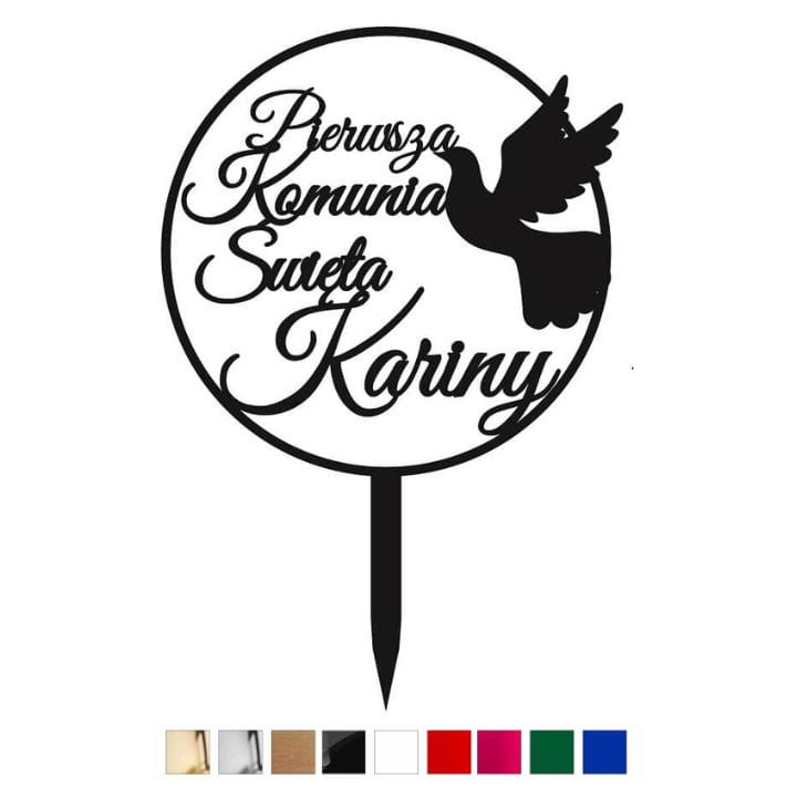 Topper na komunię, Komunia Święta z imieniem dziecka kolory